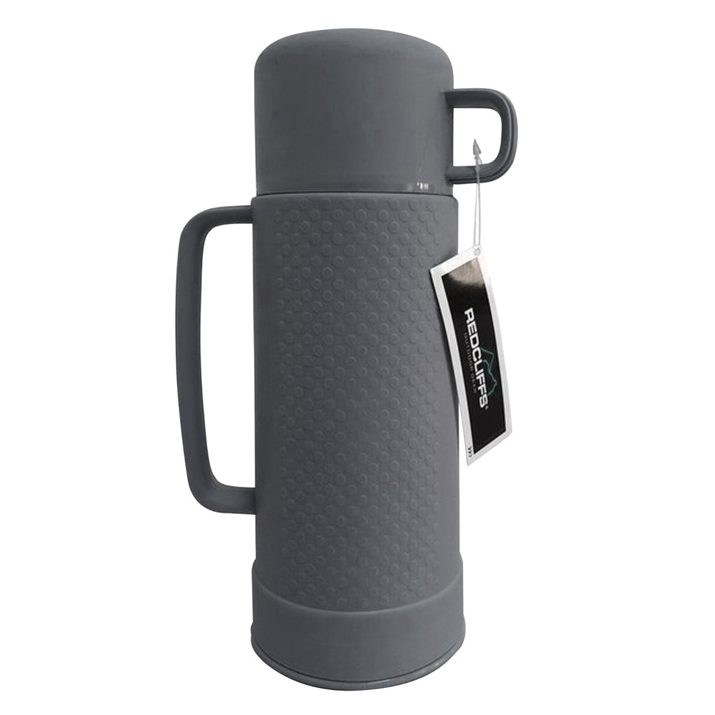 1L Flask Glass Vacuum Insulated Tea Coffee Hot Drinks Cup Lid Outdoor Travel