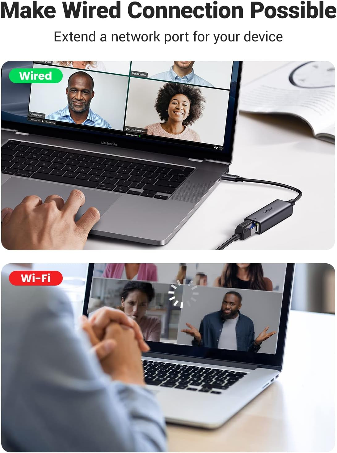USB C to Ethernet Adapter, Gigabit Wired Network Adapter