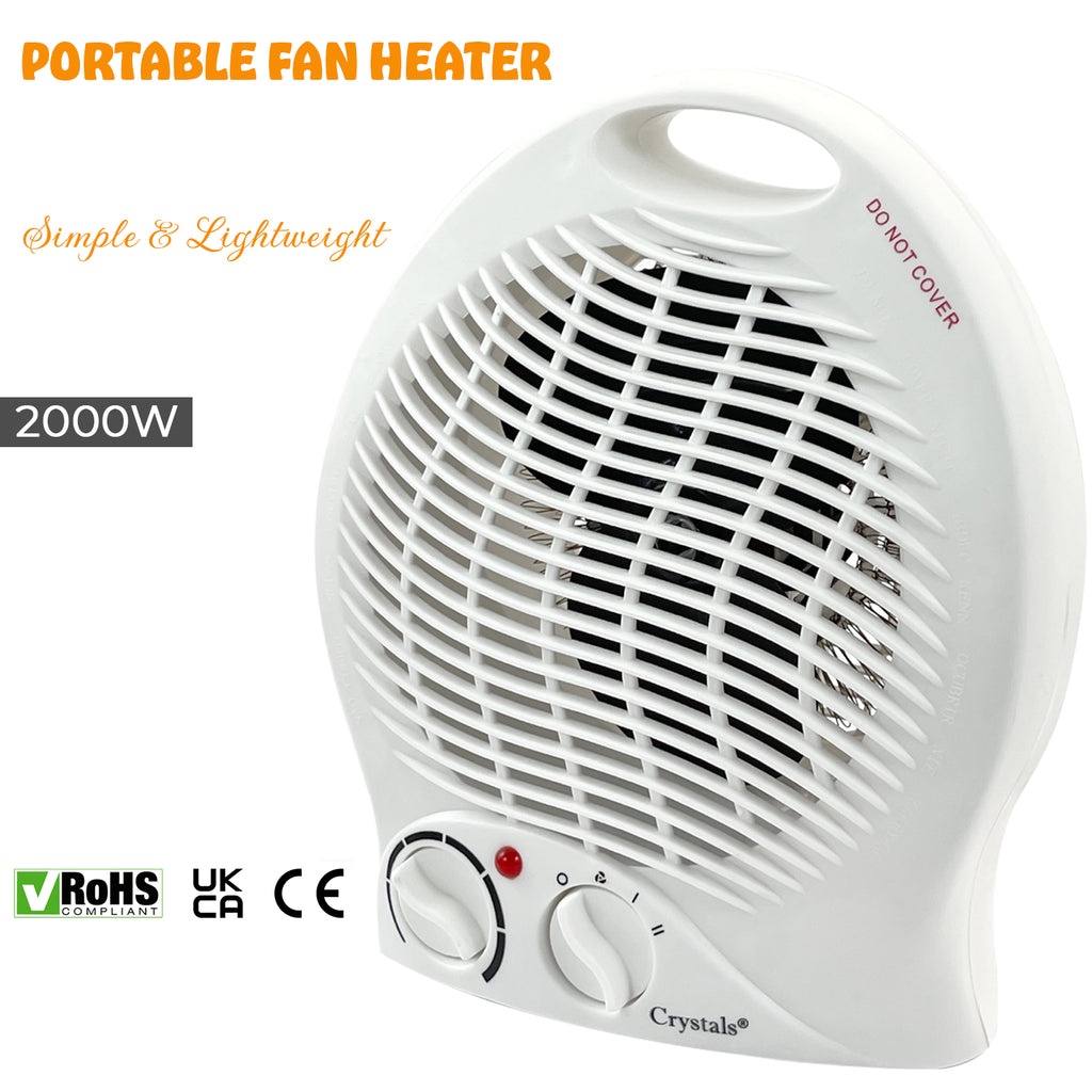 Fan Heater 2KW 2000W Portable Electric Hot Warm Air Upright Overheat Protection