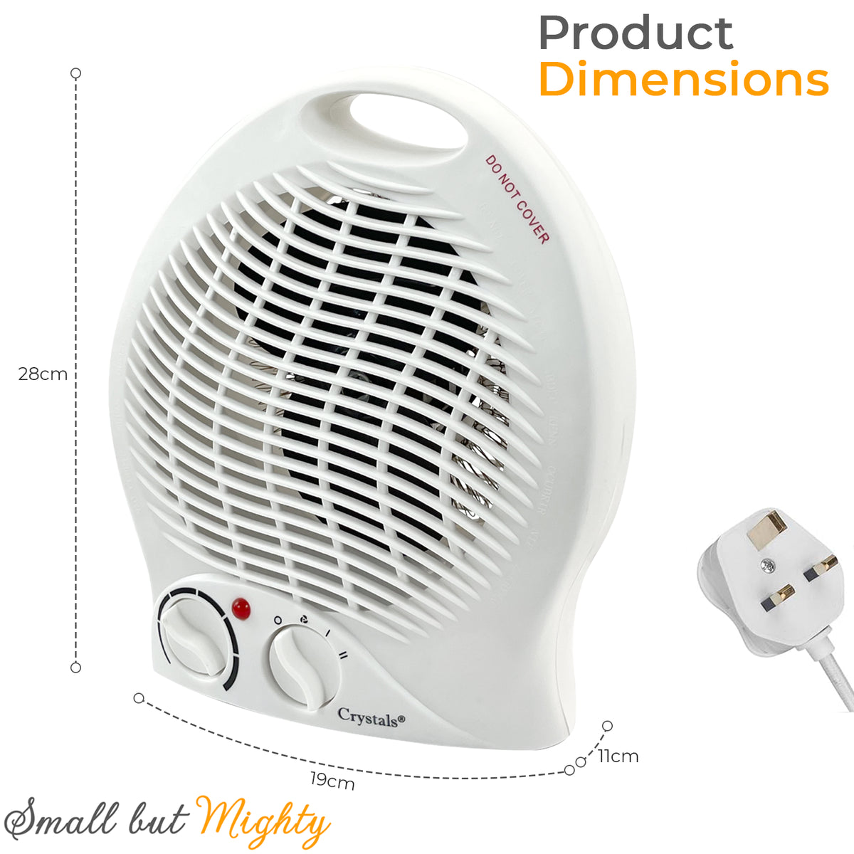 Fan Heater 2KW 2000W Portable Electric Hot Warm Air Upright Overheat Protection