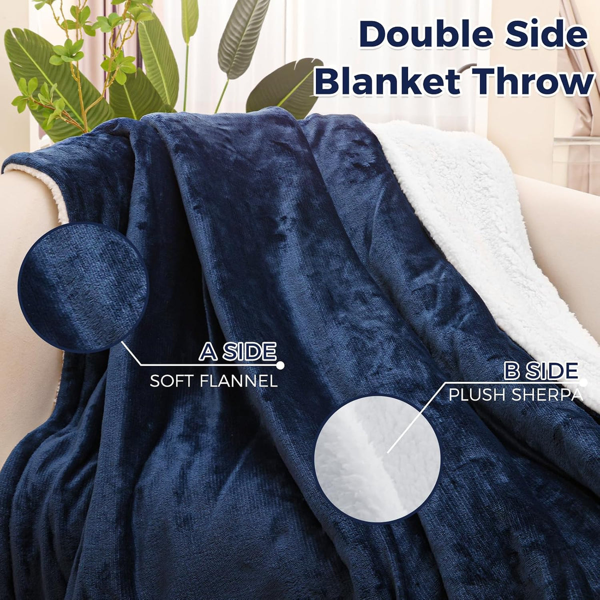 Heated Blanket, Electric Heated Throw 160X130Cm Blue, Electric Throw
