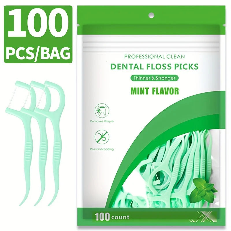 500/300/100Pcs Ultra-Fine Mint Flavored Toothpicks, Safe High-End Toothpick Sticks, Plastic Toothpicks
