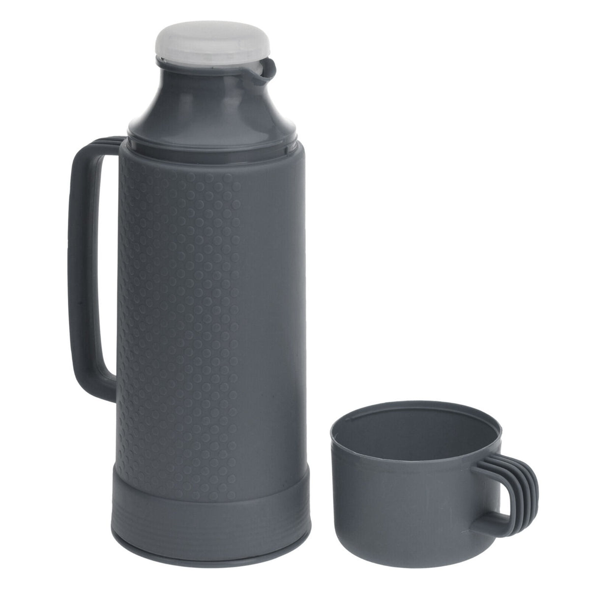 1L Flask Glass Vacuum Insulated Tea Coffee Hot Drinks Cup Lid Outdoor Travel