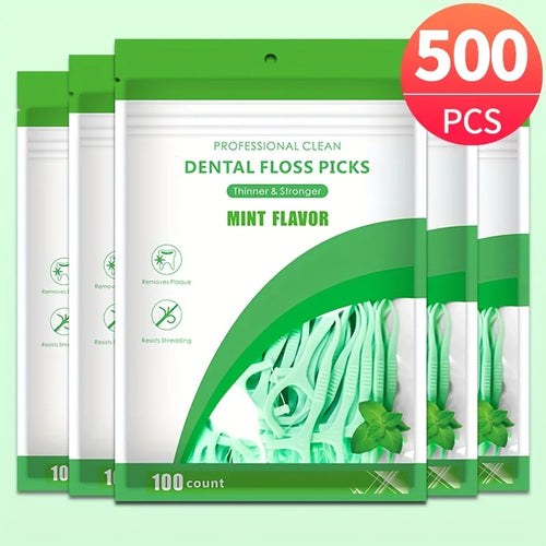500/300/100Pcs Ultra-Fine Mint Flavored Toothpicks, Safe High-End Toothpick Sticks, Plastic Toothpicks