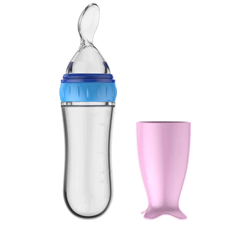 Squeezing Feeding Bottle Silicone Newborn Baby Training Rice Spoon Infant Cereal Food Supplement Feeder Safe Tableware Tools