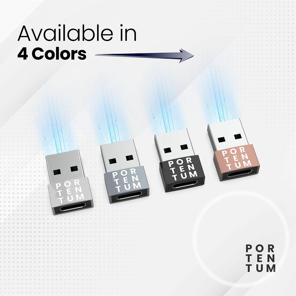 USB C to USB Adaptor - 480 MB Speed - Premium Zinc Allow with High Heat Resistance - USB to USB C Adapter with Only 4 Grams - Silver