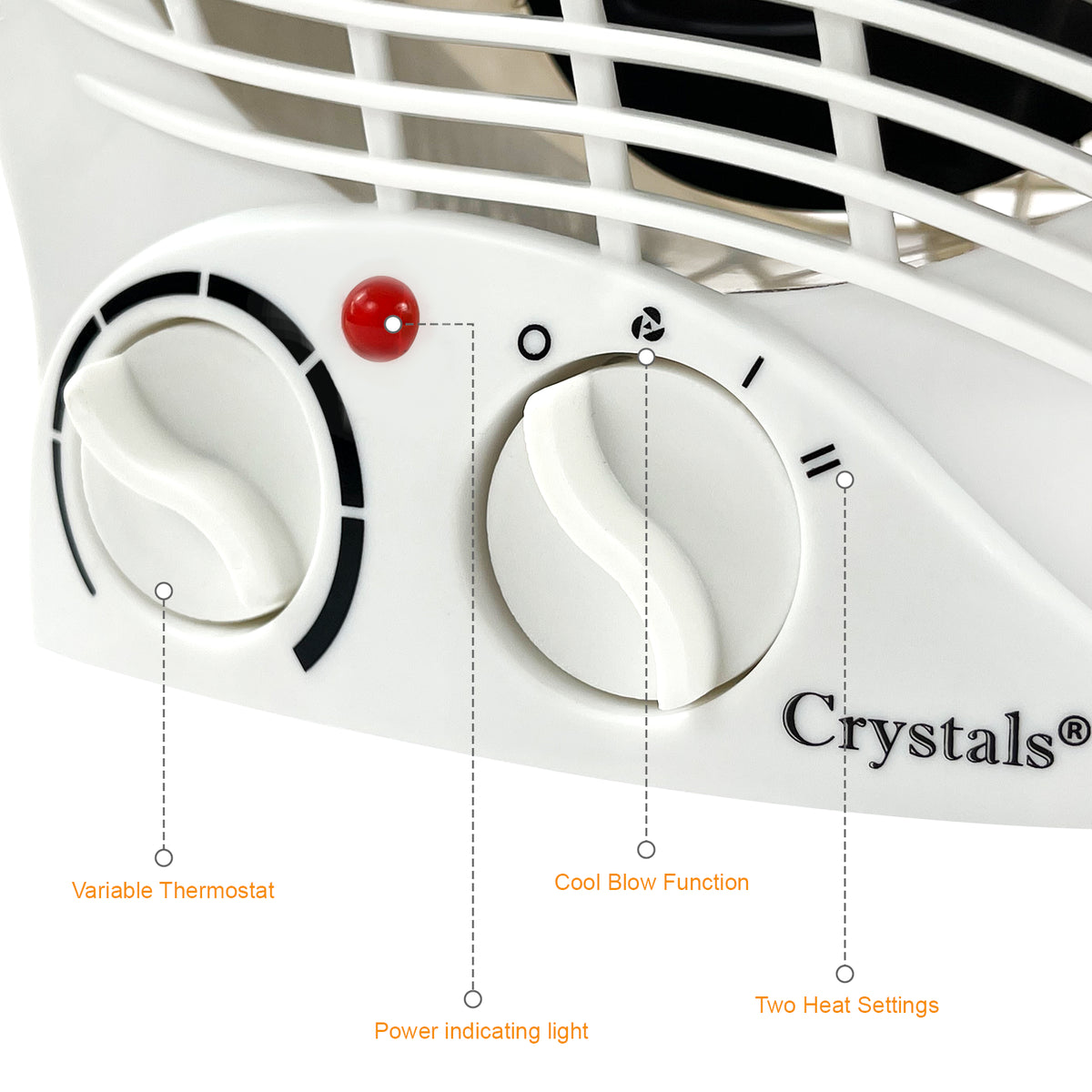 Fan Heater 2KW 2000W Portable Electric Hot Warm Air Upright Overheat Protection