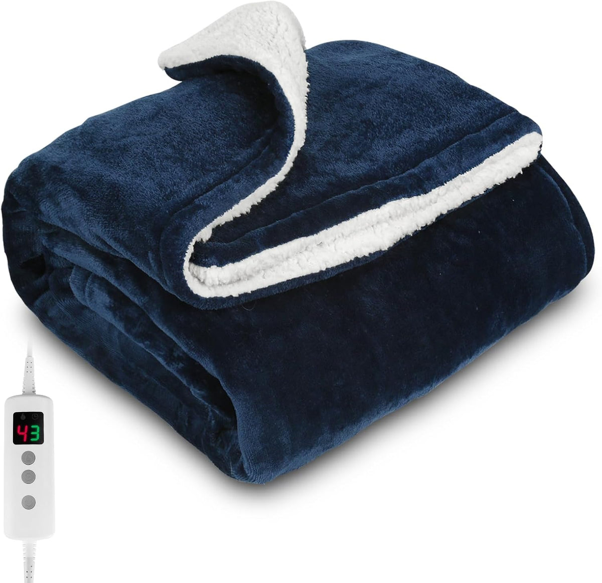 Heated Blanket, Electric Heated Throw 160X130Cm Blue, Electric Throw