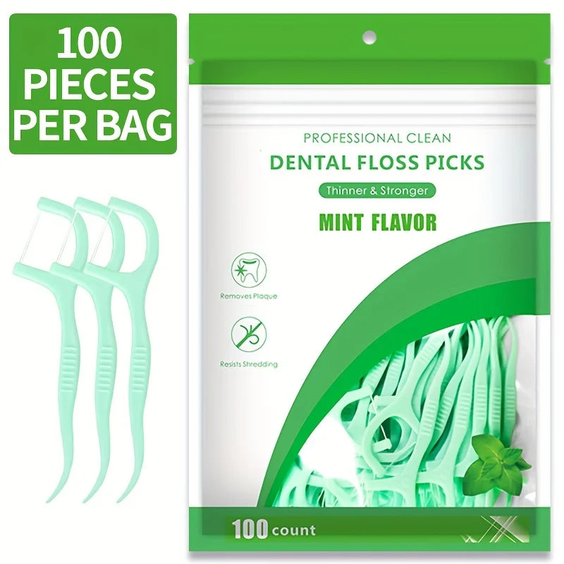 500/300/100Pcs Ultra-Fine Mint Flavored Toothpicks, Safe High-End Toothpick Sticks, Plastic Toothpicks