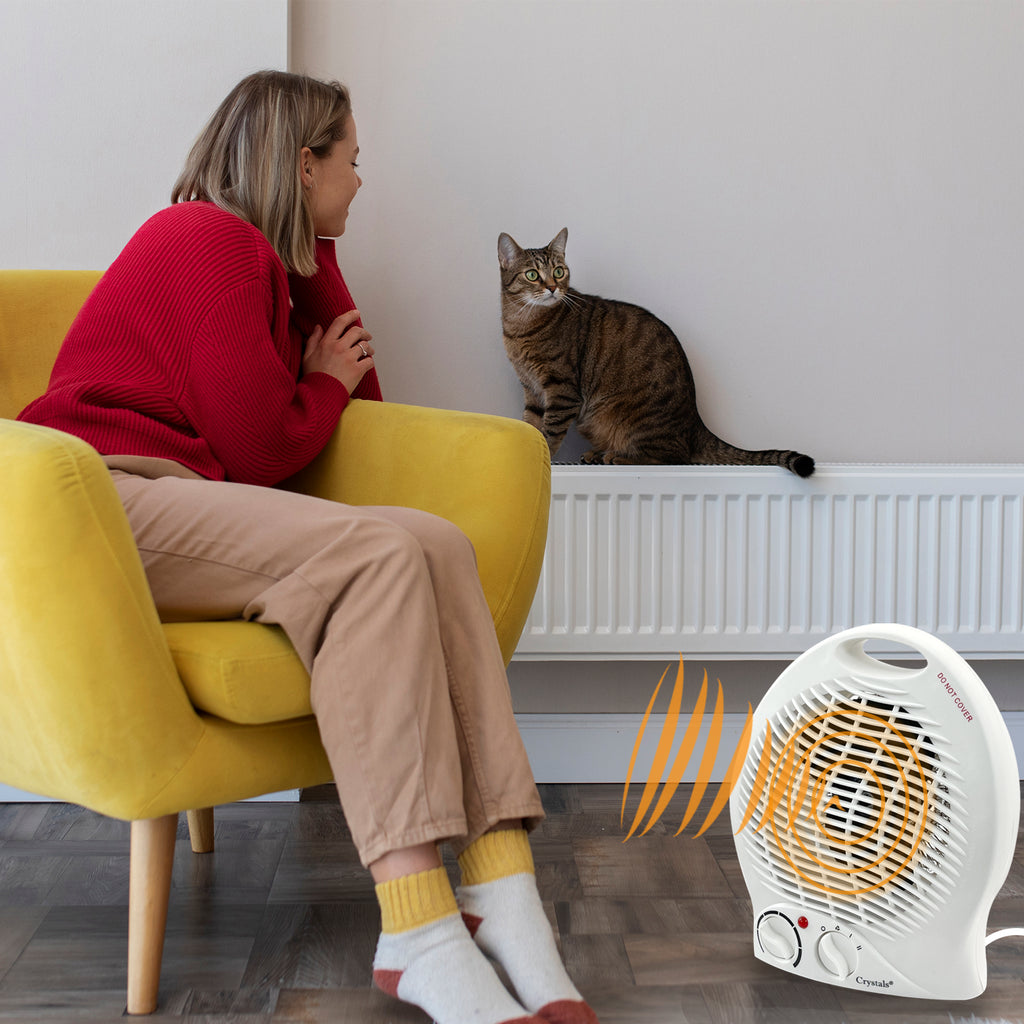 Fan Heater 2KW 2000W Portable Electric Hot Warm Air Upright Overheat Protection