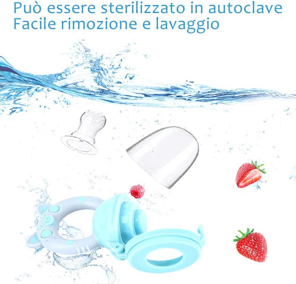 Baby Food Feeder Baby Fruit Feeder Pacifier Set Fresh Food Feeder: 2PCS Fruit Feeder Pacifier with 7 Silicone Sacs (3 Sizes- S, M, L)