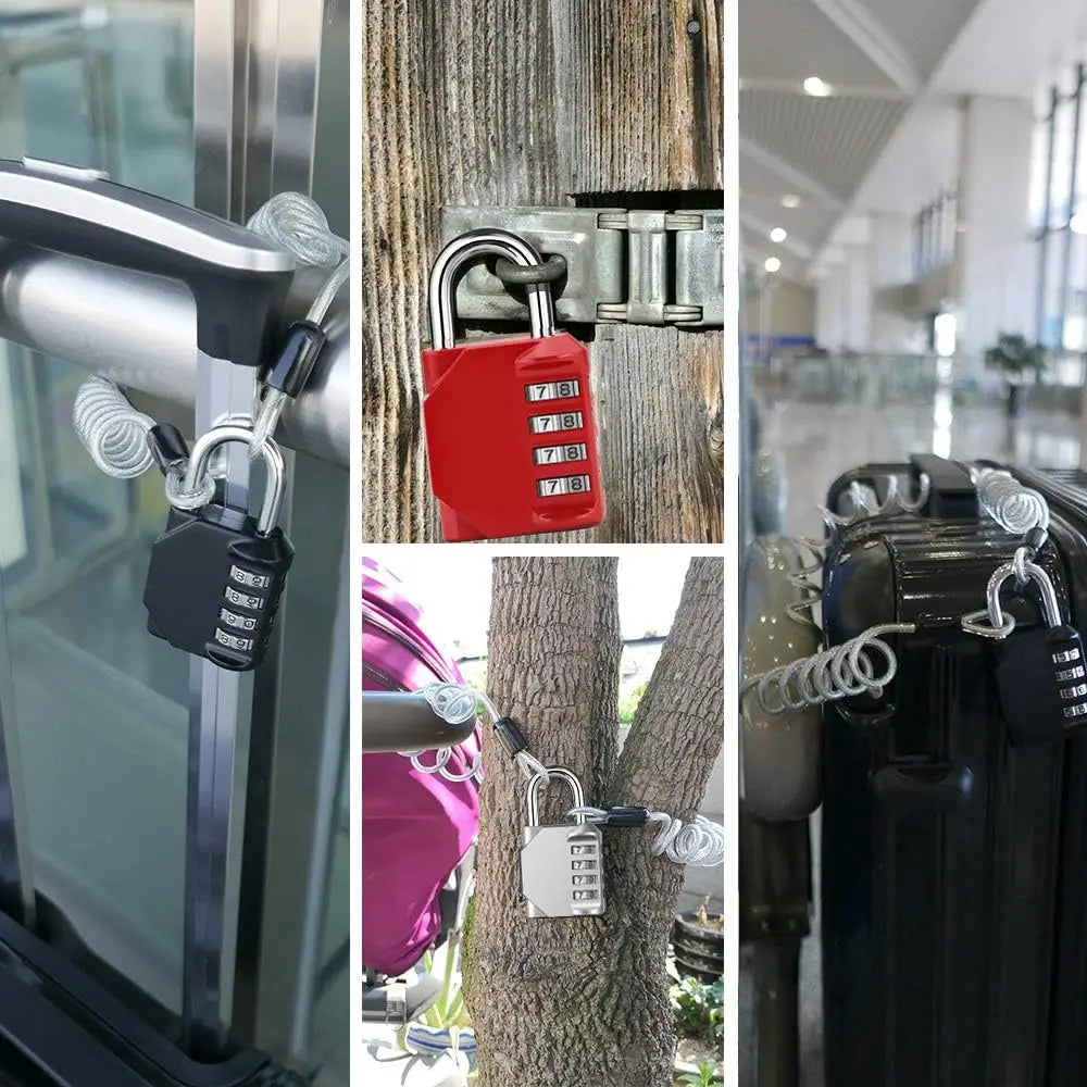 4-Digit Zinc Alloy Combination Lock Padlock Luggage Anti-Theft Weatherproof Security Outdoor Gym Safely Code Door Lock