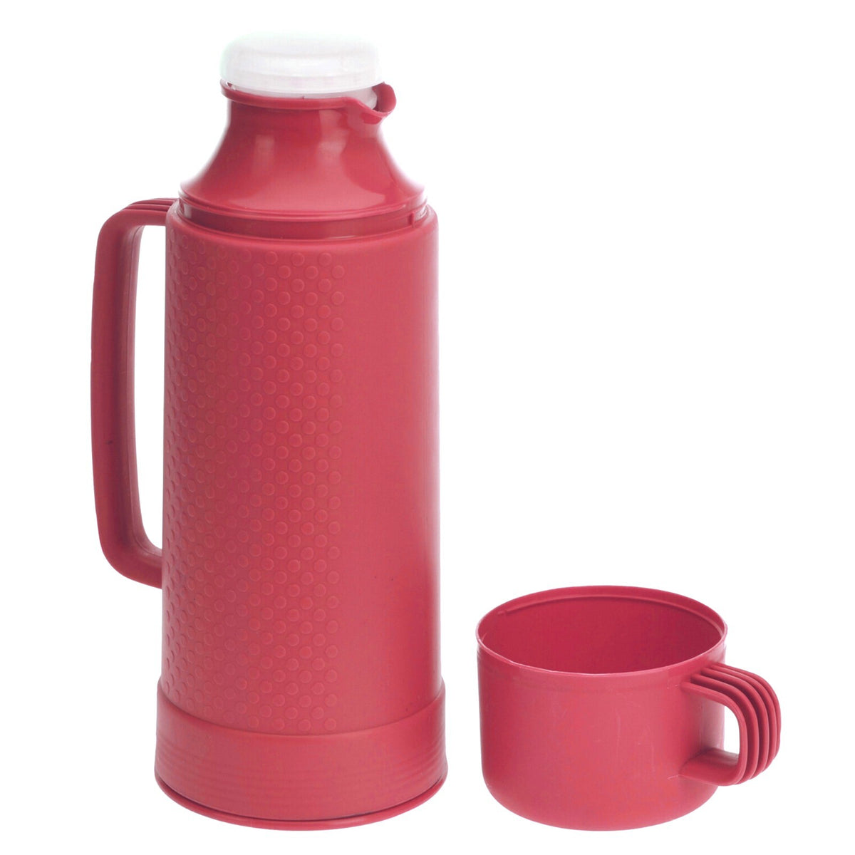1L Flask Glass Vacuum Insulated Tea Coffee Hot Drinks Cup Lid Outdoor Travel