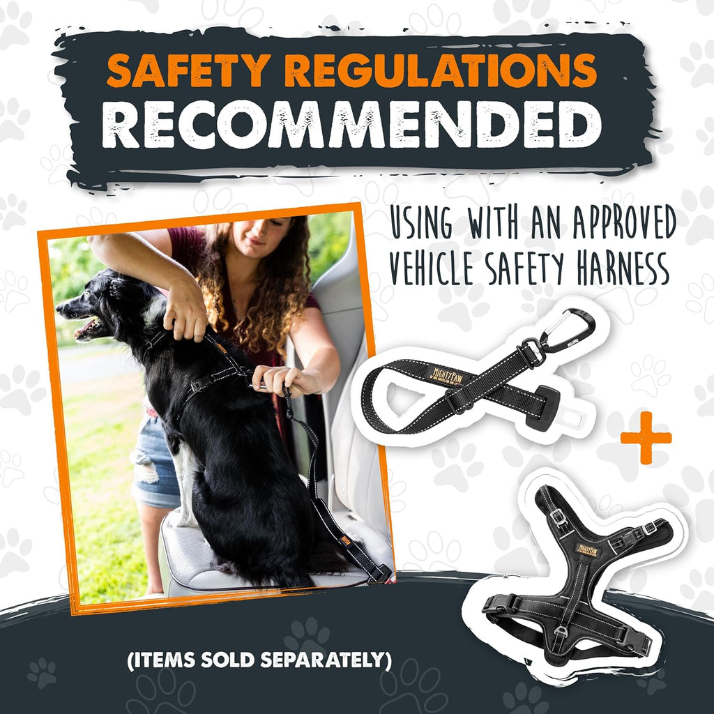 Dog Car Seat Belt | Universal Pet Safety Belt, Created with Human Seatbelt Material. All-Metal Hardware with Adjustable Length Strap. Exceeds Safety Standards. Keep Your Dog Secure (Black)