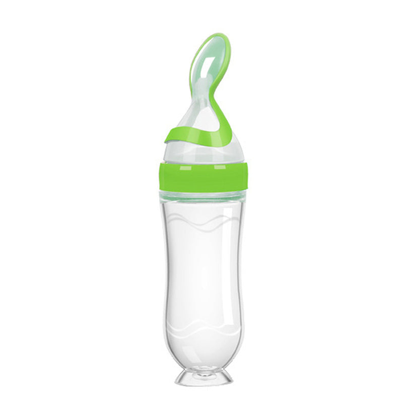 Squeezing Feeding Bottle Silicone Newborn Baby Training Rice Spoon Infant Cereal Food Supplement Feeder Safe Tableware Tools
